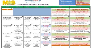 Jadual Kuliah/Pengajian Bulan JUlai 2017 Jadual Kuliah/Pengajian Bulan JUlai 2017