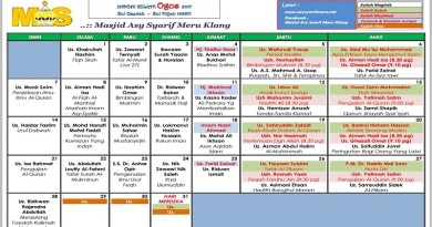Jadual Kuliah/Pengajian Bulan Ogos 2017 Jadual Kuliah/Pengajian Bulan Ogos 2017