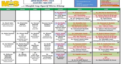 Jadual Kuliah Pengajian Bulan Mac 2019 Jadual Kuliah Pengajian Bulan Mac 2019