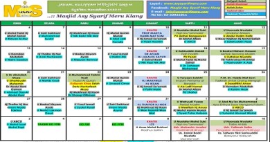 Jadual Kuliah Tazkirah Mei – Jun 2019 Jadual Kuliah Tazkirah Mei – Jun 2019