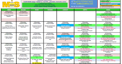 Jadual Kuliah/Pengajian Dec 2019 Jadual Kuliah/Pengajian Dec 2019